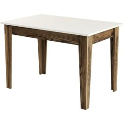 Table de salle à manger avec rangement Fiorita L110cm Bois et Blanc crème - Crème