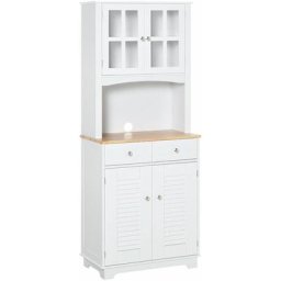 Armoire de cuisine 2 placards 2 portes persiennes et acryliques 2 tiroirs grande niche bois