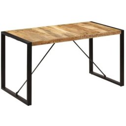 Table de salle à manger 140x70x75 cm Bois de manguier massif Vidaxl Noir
