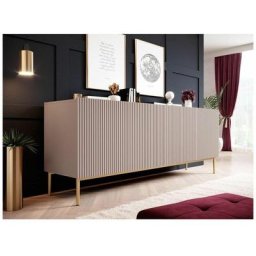 Buffet BOBOCHIC - Buffet 4 portes 200 cm KASHA Pieds or Rose - Rose
