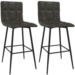 Tabourets de bar lot de 2 gris similicuir Vidaxl Gris