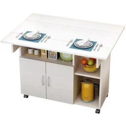 Table d'appoint mobile de cuisine avec étagères Armoire de rangement à faible encombrement