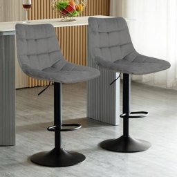 Hofuton Tabouret de Bar Lot de 2 Pivotante à 360° Chaise de Bar en Velours Tabourets de Bistrot