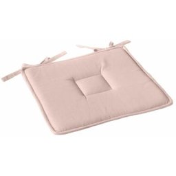 Homemaison - Galette plate unie en coton passepoil et nouettes Vieux rose 40 x 40 cm - Vieux rose
