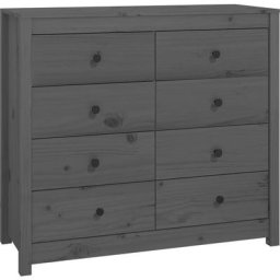 Armoire latérale Gris 100x40x90 cm Bois de pin massif vidaXL - Gris