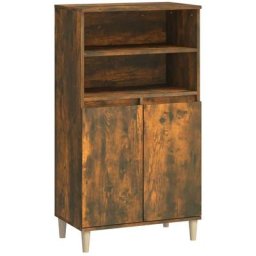 Buffet haut Chêne fumé 60x36x110 cm Bois d'ingénierie Vidaxl Chêne fumé