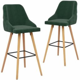 Tabourets de bar lot de 2 vert foncé velours Vidaxl Vert foncé