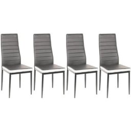 Lot de 4 Chaise Cuisine, Chaise de Salle à Manger, Dossier Haut de la Cuisine, Chaise de Salle à