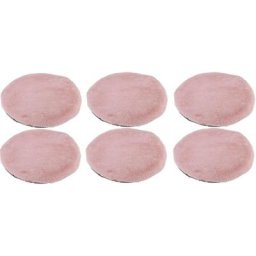 The Home Deco Factory - Set de 6 galettes de chaise en polyester imitation fourrure 34 cm - Rose