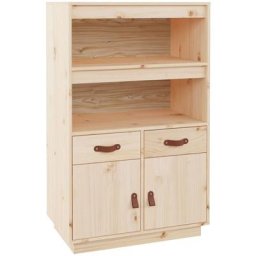Buffet haut 67x40x108,5 cm Bois massif de pin Vidaxl Marron