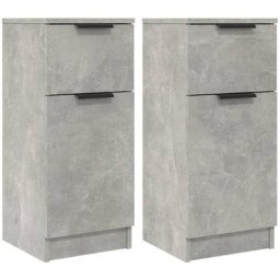 Buffets 2 pcs Gris béton 30x30x70 cm Bois d'ingénierie Vidaxl Gris béton
