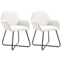 Vidaxl - Chaises à manger lot de 2 crème tissu Crème