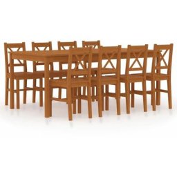 Ensemble de salle à manger 9 pcs Pinède Marron miel Vidaxl marron miel