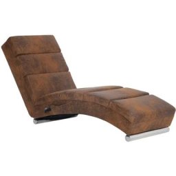 Chaise longue de massage Marron Similicuir daim Vidaxl Marron