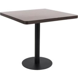 Table de bistro Marron foncé 80x80 cm mdf Vidaxl Dark brown and black