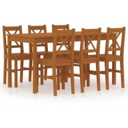 Ensemble de salle à manger 7 pcs Pinède Marron miel Vidaxl marron miel