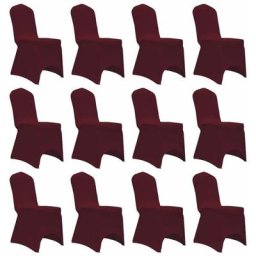 Housses élastiques de chaise Bordeaux 12 pcs Vidaxl Bordeaux