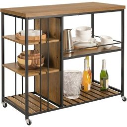 Sobuy - SVW18-F Desserte de Cuisine à roulettes, Étagère de Cuisine, Chariot de Service Meuble de