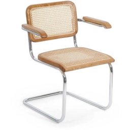 Lúzete - chaise webster avec accoudoirs en rotin naturel - Naturel