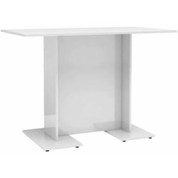 Table à manger Blanc brillant 110x60x75 cm Bois d'ingénierie vidaXL - High gloss white