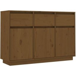 Buffet Commode Armoire Luxueux, pour Salon Chambre Entrée Cuisine, Marron miel 110x34x75 cm Bois