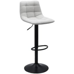 Lúzete - tabouret hawaii pieds noir textile gris - Gris