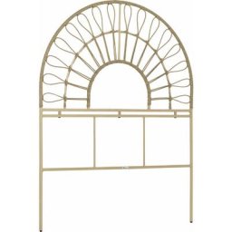 Tête de lit style bohème - dim. 96L x 122H cm - épaisseur 2 cm - acier résine tressée grège - Beige