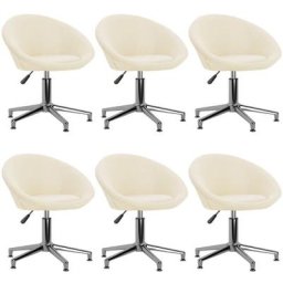 Chaises pivotantes à manger lot de 6 crème tissu Vidaxl Crème