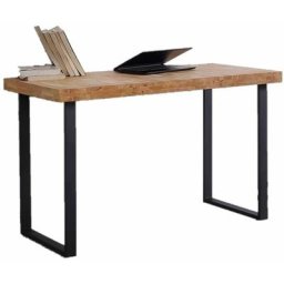 Bureau natural - Table d'étude - Plateau en bois couleur chêne nordique d'une épaisseur de 54 mm.