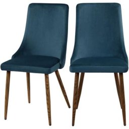 Chaise en velours (lot de 2) - Vinni - Bleu