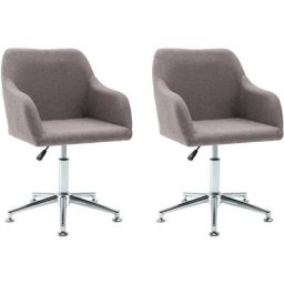 Chaises pivotantes à manger lot de 2 taupe tissu Vidaxl Taupe