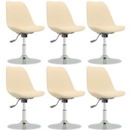 Chaises pivotantes à manger lot de 6 crème tissu Vidaxl Crème