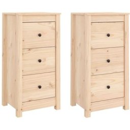 Buffets 2 pcs 40x35x80 cm Bois massif de pin Vidaxl Marron