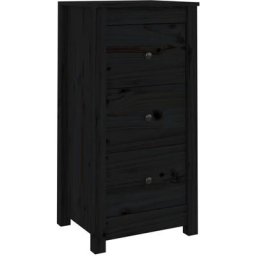 Buffet Noir 40x35x80 cm Bois massif de pin Vidaxl Noir