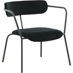 Fauteuil en velours et acier Duffy - Noir