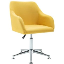 Chaise pivotante de salle à manger Jaune Tissu Vidaxl Yellow