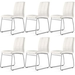 Sicotas - Lot de 6 Chaise à Manger Chaises de Cuisine avec Assise et Dossier en Cuir Artificiel,