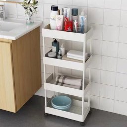 Hofuton Chariot de Rangement Mince Mobile sur 4 Niveaux, Chariot de Stockage, Etagère sur