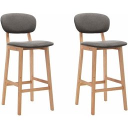 Tabourets de bar lot de 2 gris clair tissu vidaXL - Gris clair