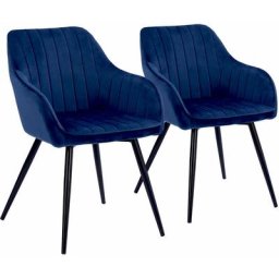 Lot de 2 chaises en velours bertille bleues - Bleu