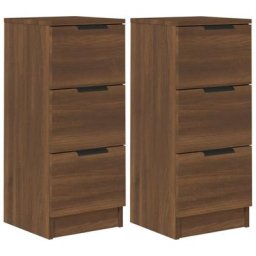 Buffets 2 pcs Chêne marron 30x30x70 cm Bois d'ingénierie Vidaxl Chêne marron