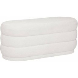 Banc en tissu à bouclettes - Blanc - l 100 x h 42 cm - Collection Générique - Livraison gratuite