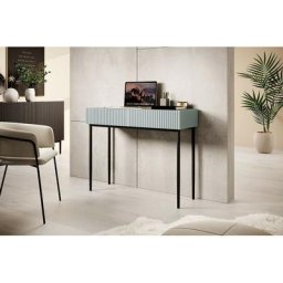 Consoles Bobochic Console 2 tiroirs kasha pieds noirs Bleu clair - Bleu clair