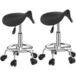 Lot de 2 Tabouret de massage tabouret forme de selle Rotatif Hauteur réglable 46-67.5cm - Tabouret