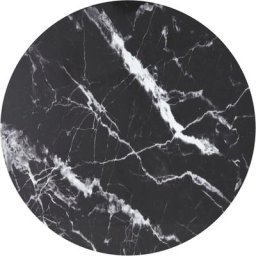 Dessus de table Noir Ø90x1cm Verre trempé avec design de marbre Vidaxl Black and white
