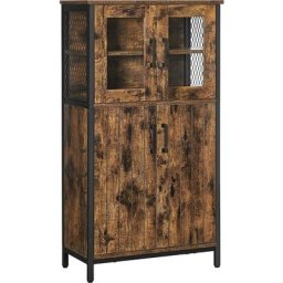 Meuble de Rangement, Buffet, Placard, Armoire, Étagères Réglable, 60 x 30 x 108 cm, Cadre en Acier,