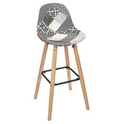 Tabouret de bar scandinave patchwork - Gris