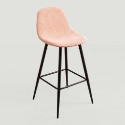 Tabouret haut en velours côtelé Glamm Sklum 75 cm Rose Noir - ↑75 cm Noir Rose
