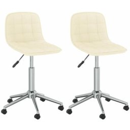 Chaises pivotantes à manger lot de 2 crème tissu Vidaxl Crème