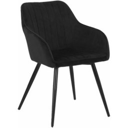 Chaise en velours bertille noire - Noir